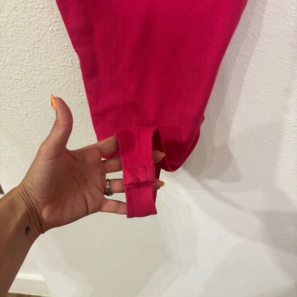 Socialite Pink V Neck Tank Top Bodysuit - Picture 4 of 4